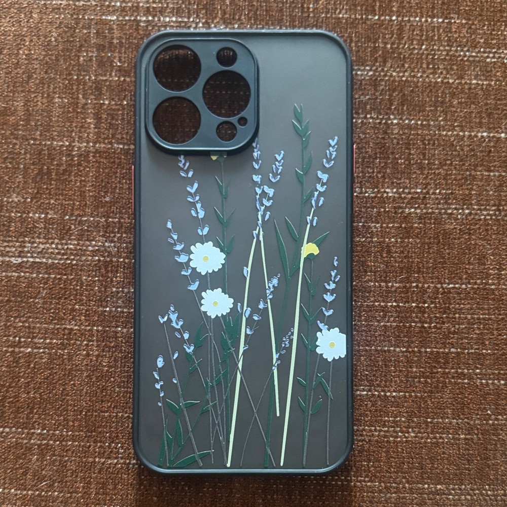 Floral Pattern Phone Case - Black